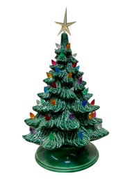 Vintage Porcelain Christmas Tree Lamp