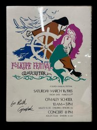 Vintage Alfred Czerepak 1985 Framed Gloucester Folklife Festival Silkscreen Poster
