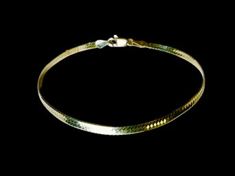 14K Gold Italian Herringbone Chain Bracelet