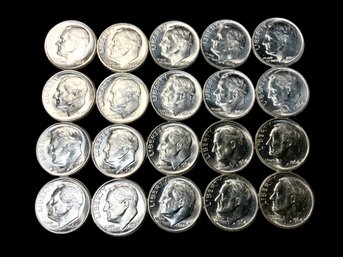 Lot Of 20 1964 Roosevelt Dimes 90 Percent Silver