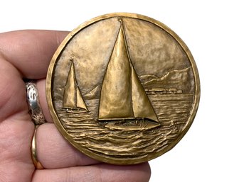 Antique Medallic Art Co NY Yacht Medal Numismatic