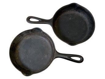 Two Small Cast Iron Skillets One Griswold 709C