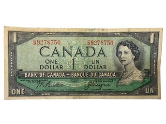 1954 Canada One Dollar Paper Currency