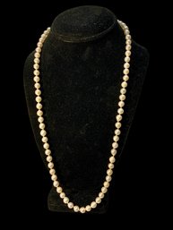 Single Strand Pearl Necklace With 14K Clasp