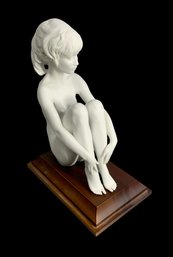 Kaiser German Porcelain Nude Figurine Of A Woman On Wood Stand