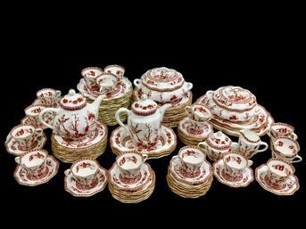 100 Pieces Massive Bone China Coalport Indian Tree Coral Set Service For 14