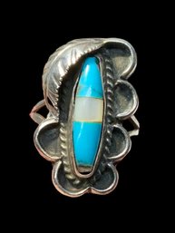 Sterling And Turquoise Native American Ring