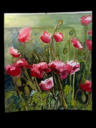 Poppies Watercolor Signed Yvonne Trabucco