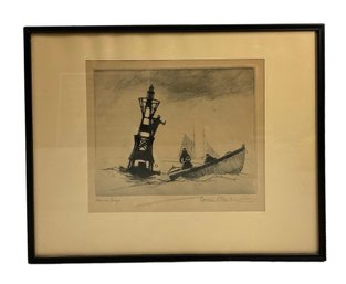Gordon Grant 1875 1962 Pencil Signed Etching Titled Channel Buoy