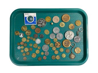 Lot Of Vintage And Antique Tokens Medals Coins Etc