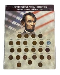 Lincoln Wheat Penny Collection 1934 Through 1958 Complete With Steel Penny