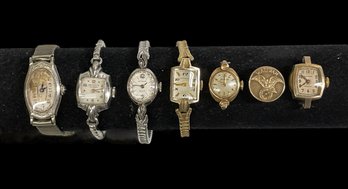14K White Gold Dione Ladies Watch  And 14K Gold Wittnauer Watch Plus Hamilton Illinois And Others