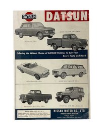Cool Vintage Datsun Automobile Advertisement Poster Nissan Motor Co LTD