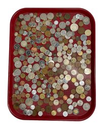 Tray Lot Of Vintage And Antique Foreign World Coins