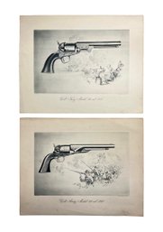 Pair Of Vintage Colt Revolver Prints Second Printing By Colt Patent Fire Arms Mfg Co Hartford