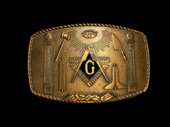 Vintage Masonic Free Mason Belt Buckle
