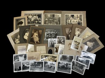 Lot Of Antique And Vintage Photos Football Team Players School Class Hunters Horse Carriage Parade Etc