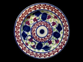 Large Quebec Portneuf Pottery Scottish Spongeware Dish Platter