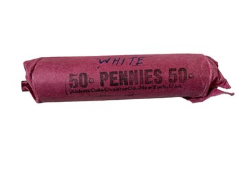 Roll Of 50 Steel Pennies 1943 Old Coins