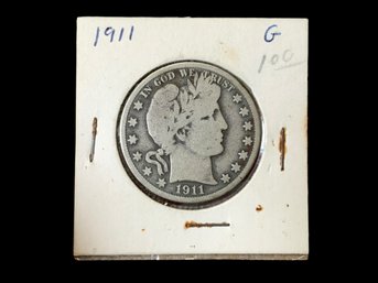 1911 Barber Half Dollar 90 Percent Silver