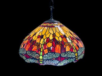 Modern Tiffany Style Glass Lamp Dragonfly Design