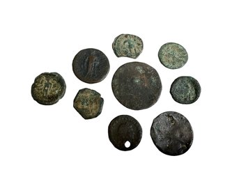 Lot Of 8 Ancient Roman/Greek/Byzantine Coins