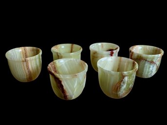 6 Onyx Marble Sake Glasses