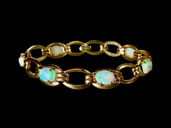 14K And Opal Tennis Bracelet Antique Or Vintage