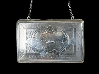 Sterling Silver Antique Purse Engraved Emma