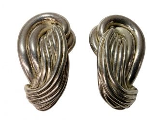 Artisan Made Sculptural 80s Earrings