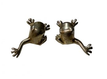 Sterling Silver Frog Earrings