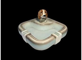 Vintage Porcelain Goldscheider Beagle Ashtray