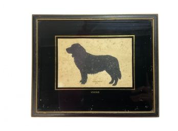 1931 Cut Paper Silhouette Of Dog Signed Wetherbee