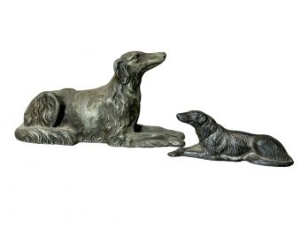 Pair Of Wolfhound Cast Metal Figures