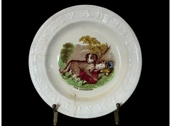 Antique Childrens Porcelain Plate ABCs The Guardian