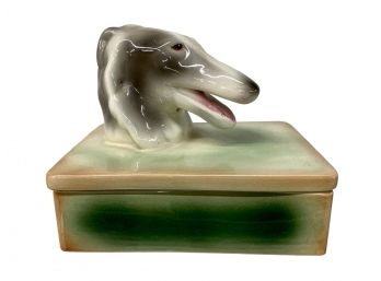 Goldscheider Wolfhound Porcelain Box