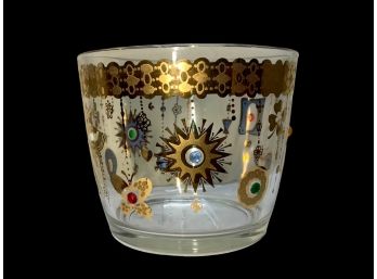 Rare Mid Century Culver Charm Bracelet Pattern Ice Bucket And Carnival Pattern