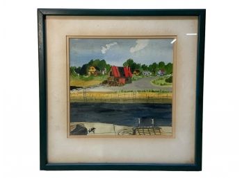 Framed Hilda Kaihlanen Watercolor Lanes Cove