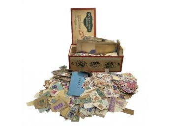 1930s Shoebox Filled With Stamps Envelopes Etc
