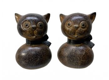 Vintage Ceramic Cat Salt And Pepper Shakers