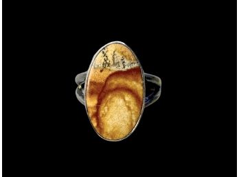 Sterling Silver And Picture Jasper Ring