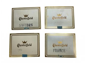 Vintage 1930s 40s Stamps From Sweden Great Britain Italy France In Chesterfield Cigarette Tins
