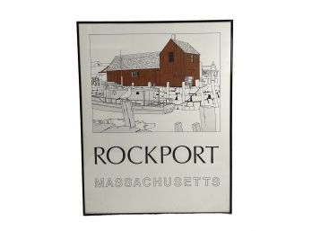 Vintage Framed Rockport Massachusetts  Poster Motif Number One