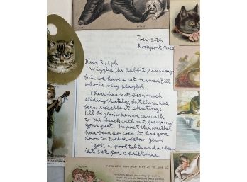 A Letter Concerning A Runaway Rabbit Named Wiggles And Cat Ephemera Postcards Advertising Cards Etc