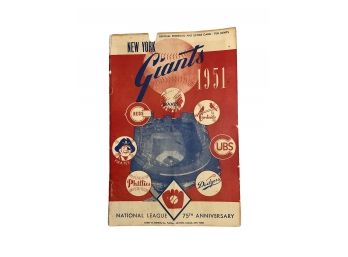 1951 Baseball New York Giants National League Program And Score Card Great Advertising Graphics