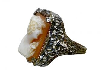 10K Antique Cameo Cocktail Ring