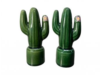 Vintage Porcelain Cactus Salt And Pepper Shakers