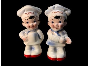 1950s Tappan Advertising Porcelain Salt And Pepper Chefs