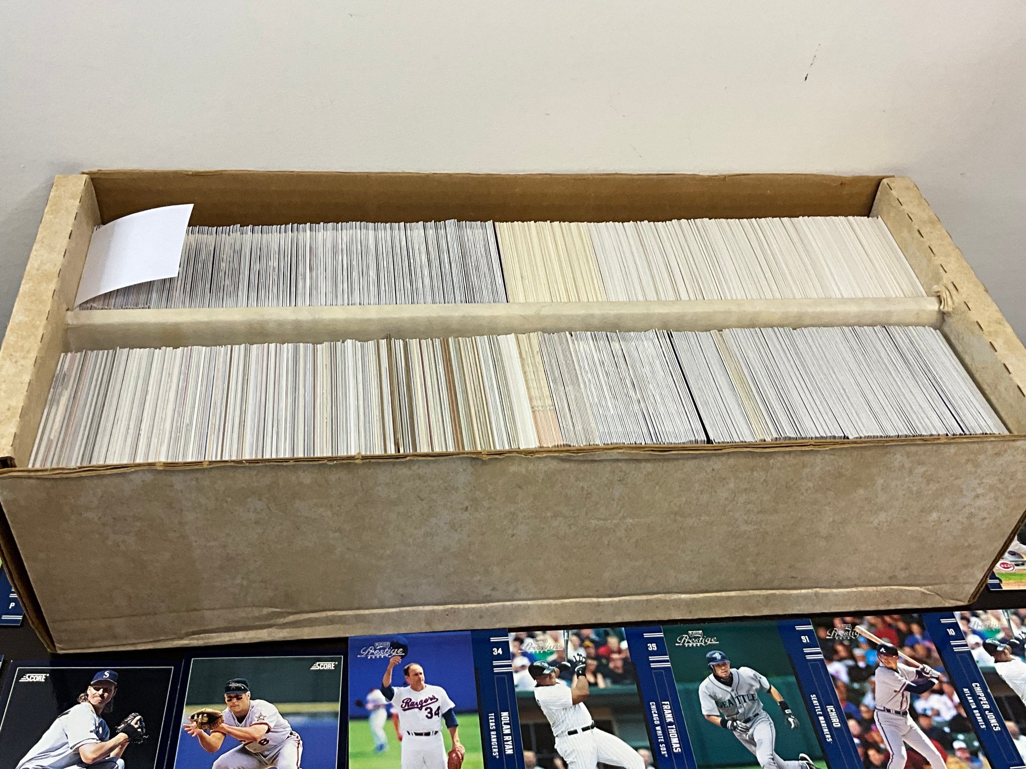 2 Row Box Of Baseball Cards With Rookies Of David Wright, Zimmerman ...