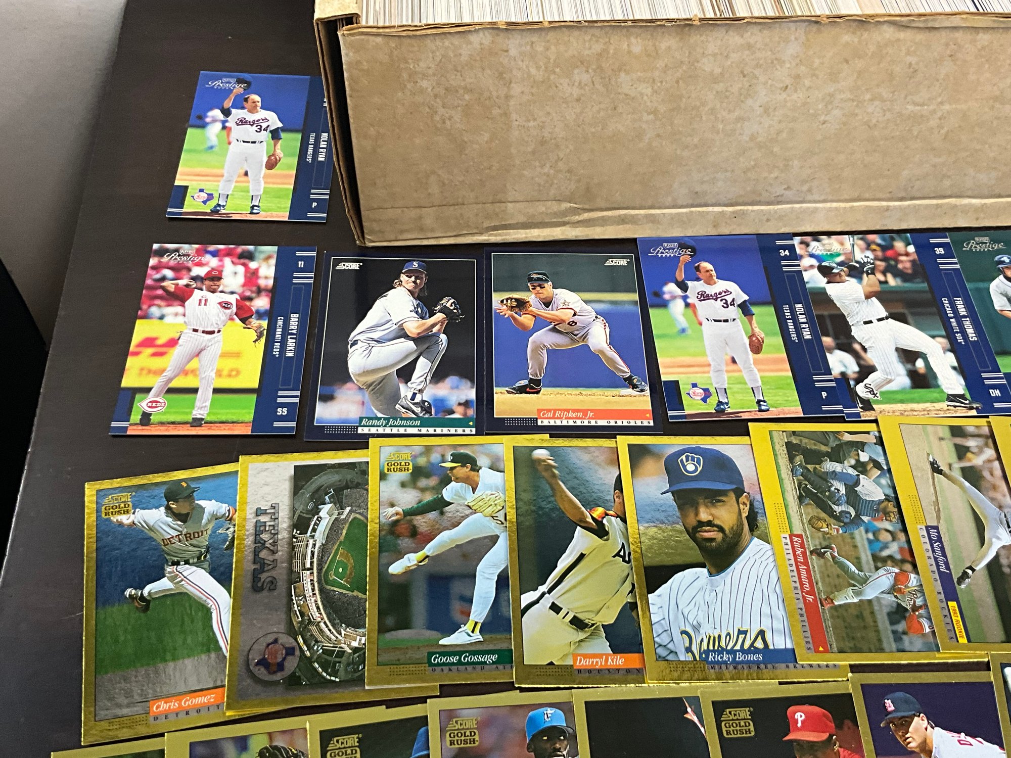 2 Row Box Of Baseball Cards With Rookies Of David Wright, Zimmerman ...